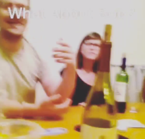 mega blurry shot of a fun night with friends, screenshot from a video 